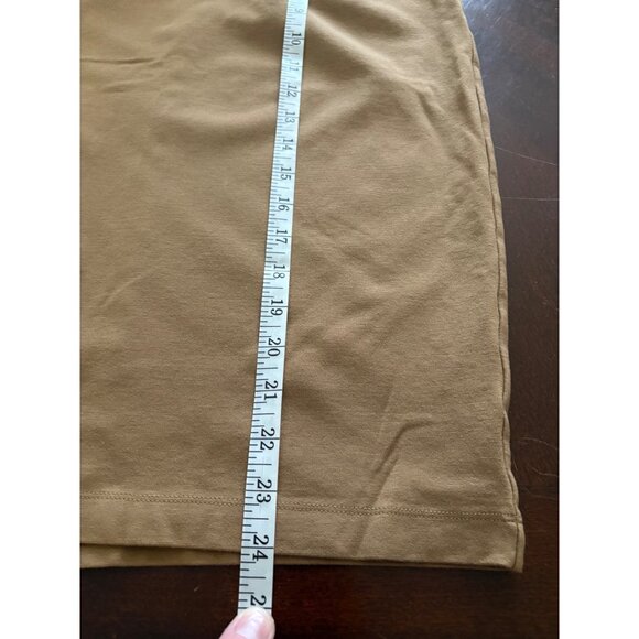 Stretch Knit Pull on Pencil Skirt in Camel Tan Career Midi Small - Picture 7 of 9